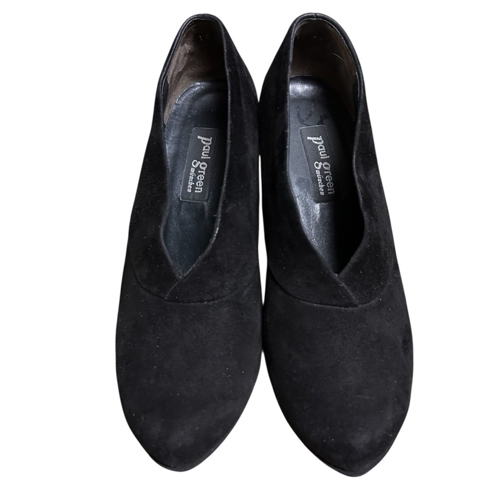 Paul Green Black Platform Suede Pumps Women’s Size US 7 – UK 4.5 Slip-On Heels